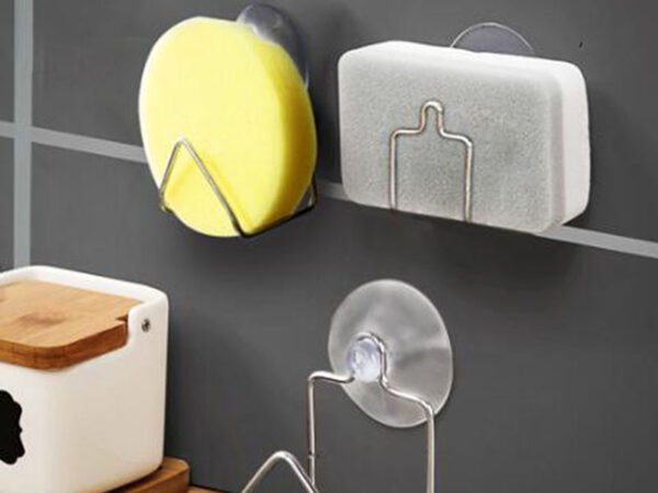 Sorty™ Stainless Steel Suction Cup Sponge Holder