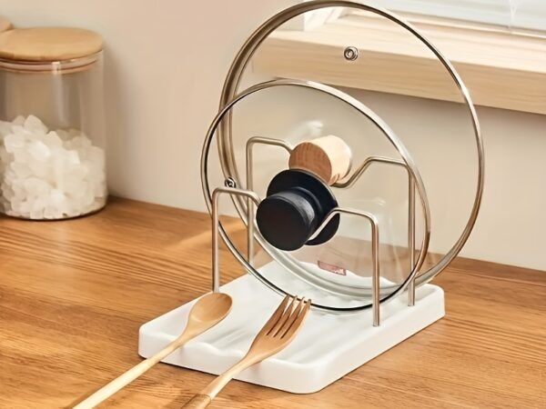 Sorty Multi-Functional Kitchen Lid and Spoon Rest on a countertop