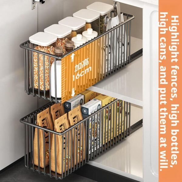 The Sorty Premium Pull Out Cabinet Organizer Basket