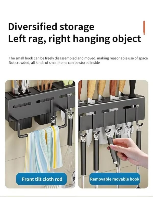 The Sorty All-in-One Wall Mounted Knife Rack & Utensil Holder