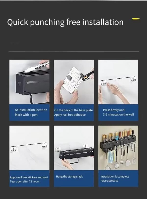 The Sorty All-in-One Wall Mounted Knife Rack & Utensil Holder