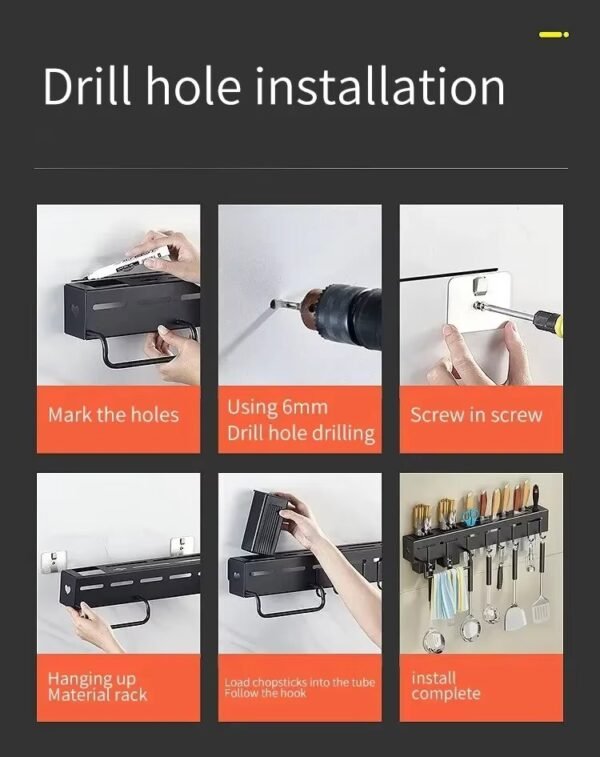 The Sorty All-in-One Wall Mounted Knife Rack & Utensil Holder